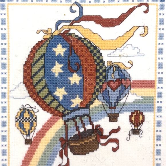 Hot Air Balloons Counted Cross Stitch Kit Imaginations Rainbow Vintage 90s 1996 - Picture 3 of 6